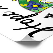 Blume Ribbon 4 Hoffnung zählt Autismus Poster (Ecke)