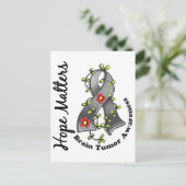 Blume Ribbon 4 Hoffnung zählt Hirntumor Postkarte (Stehend Vorderseite)