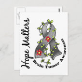 Blume Ribbon 4 Hoffnung zählt Hirntumor Postkarte (Vorne/Hinten)