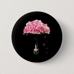 Blume Ribbon Brustkrebs Bewusstsein Kämpfer Wom Button