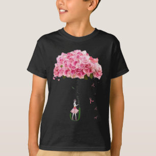 Blume Ribbon Brustkrebs Bewusstsein Kämpfer Wom T-Shirt