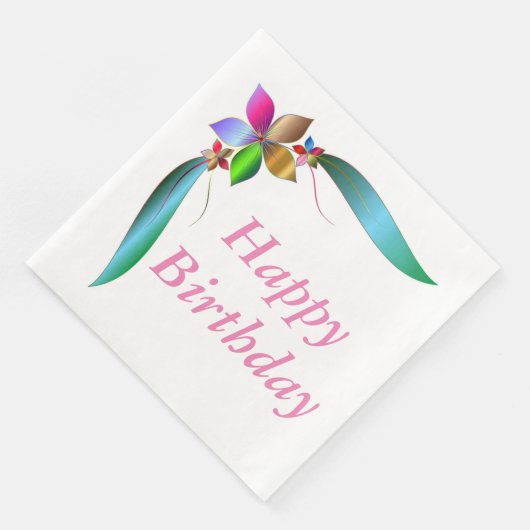 Blume RIBBON "HAPPY BIRTHDAY" Serviette (Ecke)