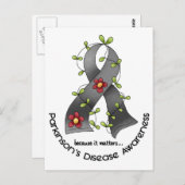 Blume Ribbon PARKINSONs T-Shirts zur KRANKHEIT Postkarte (Vorne/Hinten)