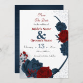 Blume romantisch save the date (Vorne/Hinten)