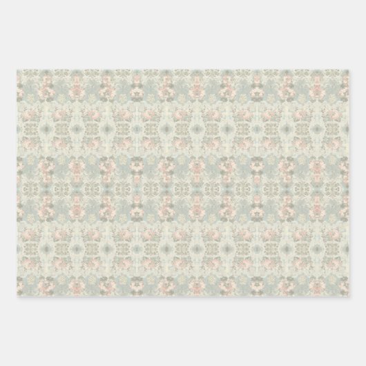 Blume Romantischer Vintager Chic Geschenkpapier Set (Vorderseite 2)