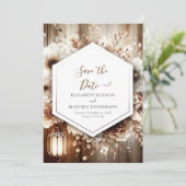 Blume romantisieren rustikale Hochzeit Save The Date (Stehend Vorderseite)