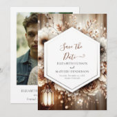 Blume romantisieren rustikale Hochzeit Save The Date (Vorne/Hinten)
