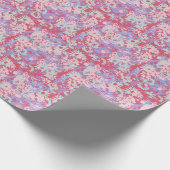 Blume Rosa Aqua Violet Painted Garden Design Geschenkpapier (Ecke)