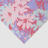 Blume Rosa Aqua Violet Painted Garden Design Seidenpapier (Detail)