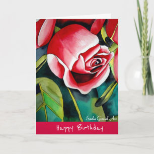 Blume Rosa Aquarell Geburtstag Karte
