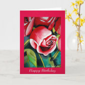 Blume Rosa Aquarell Geburtstag Karte (Gelbe Blume)