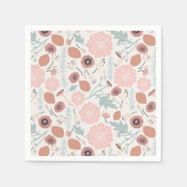 Blume Rosa Blau Botanisch Serviette