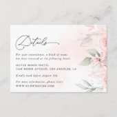 Blume, Rosa Blume, Angaben zur Hochzeit Begleitkarte (Vorderseite)