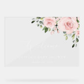 Blume, rosa Blume, Babydusche - Empfang Acrylschild (Vorderseite)