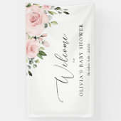 Blume, rosa Blume, Babydusche - Empfang Banner (Vertikal)