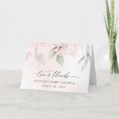 Blume, rosa Blume, Boho, Babydusche Dankeskarte (Vorderseite)