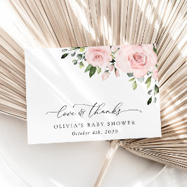 Blume, rosa Blume, Boho, Babydusche Dankeskarte