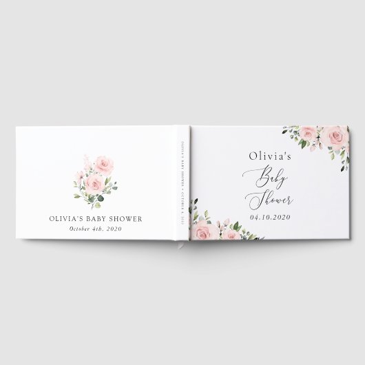 Blume, rosa Blume, Boho, Babydusche Gästebuch (Voll)