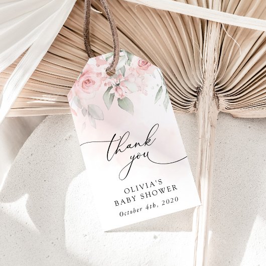 Blume, rosa Blume, Boho, Babydusche Geschenkanhänger