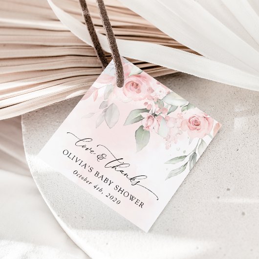 Blume, rosa Blume, Boho, Babydusche Geschenkanhänger