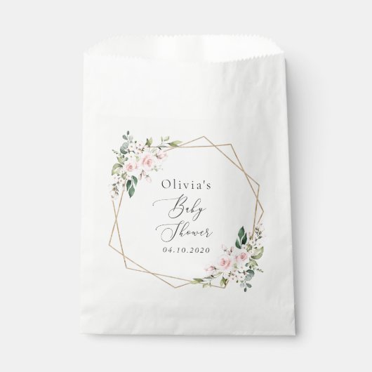 Blume, rosa Blume, Boho, Babydusche Geschenktütchen (Vorderseite)