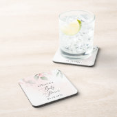 Blume, rosa Blume, Boho, Babydusche Getränkeuntersetzer (Rechte Seite)