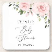 Blume, rosa Blume, Boho, Babydusche Getränkeuntersetzer (Vorderseite)