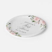 Blume, rosa Blume, Boho, Babydusche Pappteller (Schrägansicht)