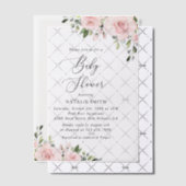 Blume, rosa Blume, Boho, Babydusche Pergament Einladungen (Versetzt (Einladung))