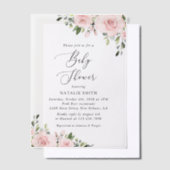 Blume, rosa Blume, Boho, Babydusche Pergament Einladungen (Versetzt)