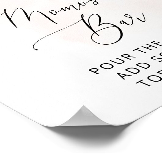 Blume, rosa Blume, Boho, Babydusche Poster (Ecke)