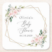 Blume, rosa Blume, Boho, Babydusche Rechteckiger Pappuntersetzer (Vorderseite)