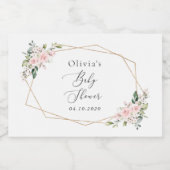 Blume, rosa Blume, Boho, Babydusche Schaumweinetikett (Einzelnes Label)