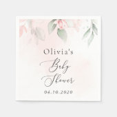 Blume, rosa Blume, Boho, Babydusche Serviette (Vorderseite)