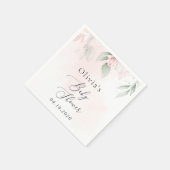 Blume, rosa Blume, Boho, Babydusche Serviette (Ecke)