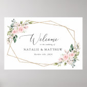 Blume, rosa Blume, Boho, Begrüßung Poster (Vorne)