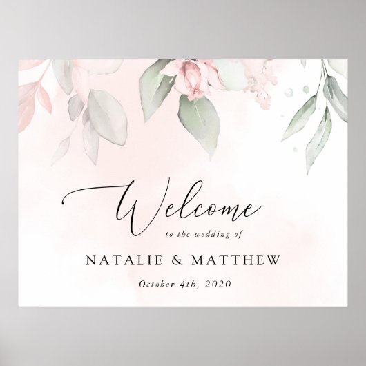 Blume, rosa Blume, Boho, Begrüßung Poster (Vorne)