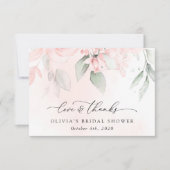 Blume, rosa Blume, Boho, Brautparty Dankeskarte (Vorderseite)