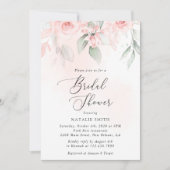 Blume, rosa Blume, Boho, Brautparty Einladung (Vorderseite)