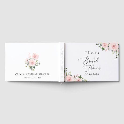 Blume, rosa Blume, Boho, Brautparty Gästebuch (Voll)