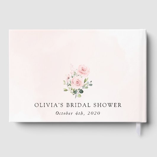 Blume, rosa Blume, Boho, Brautparty Gästebuch (Rückseite)