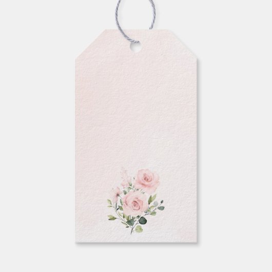 Blume, rosa Blume, Boho, Brautparty Geschenkanhänger (Rückseite)