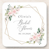 Blume, rosa Blume, Boho, Brautparty Getränkeuntersetzer (Vorderseite)