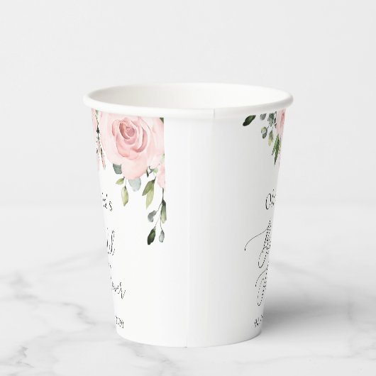 Blume, rosa Blume, Boho, Brautparty Pappbecher (Rechts)