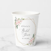 Blume, rosa Blume, Boho, Brautparty Pappbecher (Rückseite)