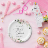 Blume, rosa Blume, Boho, Brautparty Pappteller (Party)