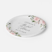 Blume, rosa Blume, Boho, Brautparty Pappteller (Schrägansicht)