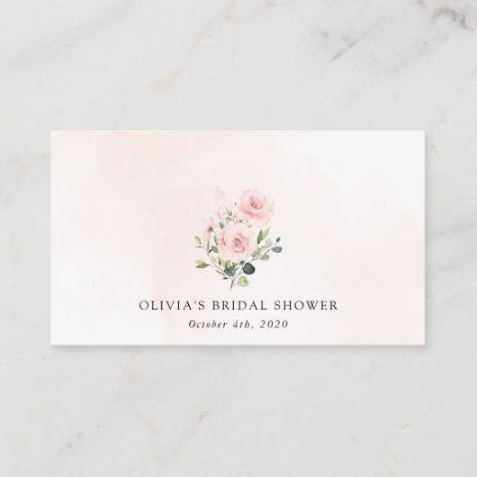 Blume, rosa Blume, Boho, Brautparty Platzkarte (Rückseite)