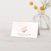 Blume, rosa Blume, Boho, Brautparty Platzkarte (Rückseite)