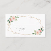 Blume, rosa Blume, Boho, Brautparty Platzkarte (Vorderseite)